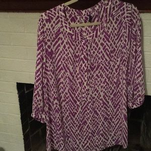 Purple patterned blouse